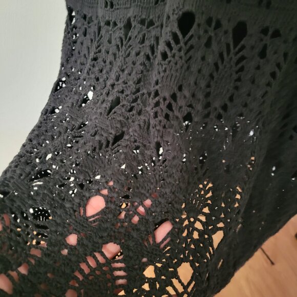 Dialogue Black Lace Lined Knit Skirt XL - Picture 3 of 4